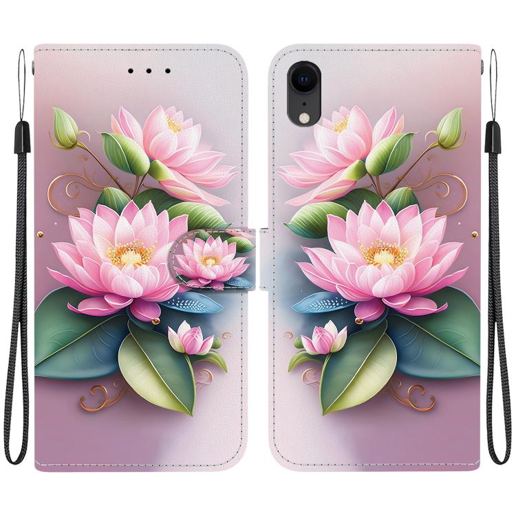 Crystal Texture Colored Drawing Leather Phone Case