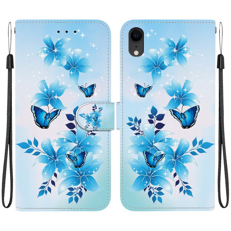 Crystal Texture Colored Drawing Leather Phone Case