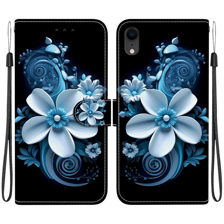 Crystal Texture Colored Drawing Leather Phone Case
