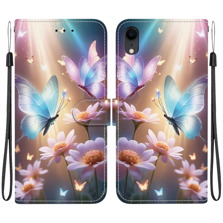 Crystal Texture Colored Drawing Leather Phone Case