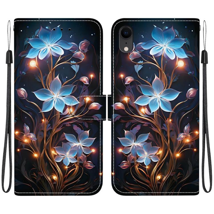 Crystal Texture Colored Drawing Leather Phone Case