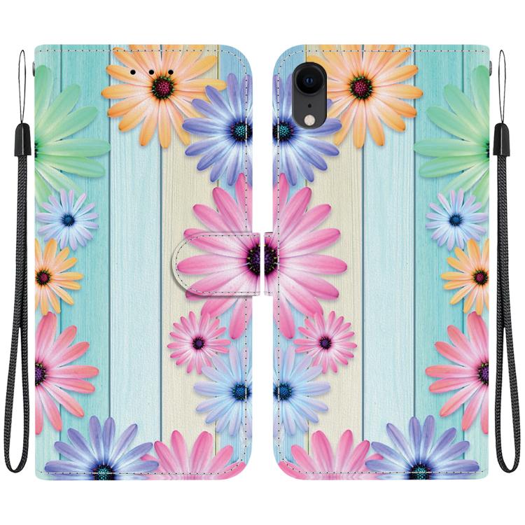 Crystal Texture Colored Drawing Leather Phone Case
