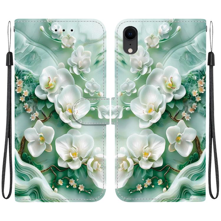 Crystal Texture Colored Drawing Leather Phone Case