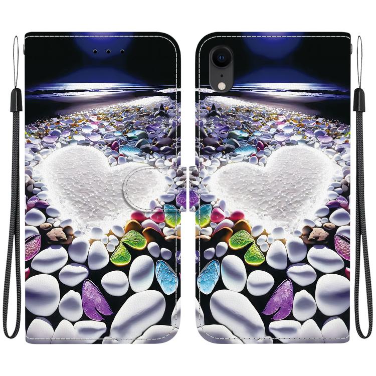 Crystal Texture Colored Drawing Leather Phone Case