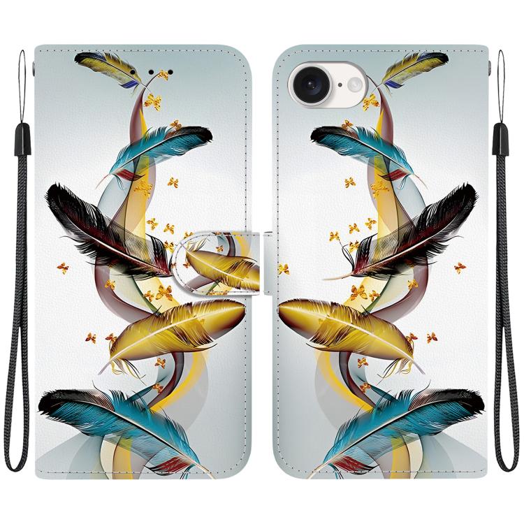 Crystal Texture Colored Drawing Leather Phone Case