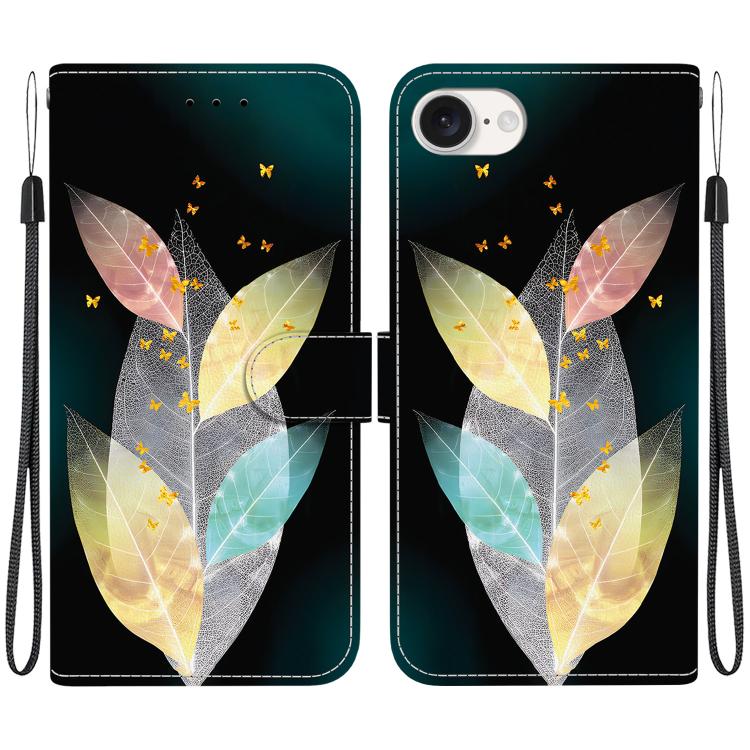 Crystal Texture Colored Drawing Leather Phone Case