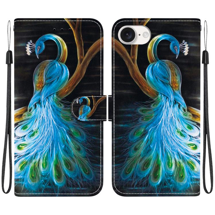 Crystal Texture Colored Drawing Leather Phone Case