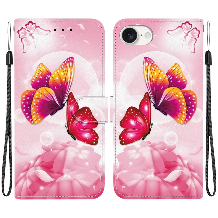 Crystal Texture Colored Drawing Leather Phone Case