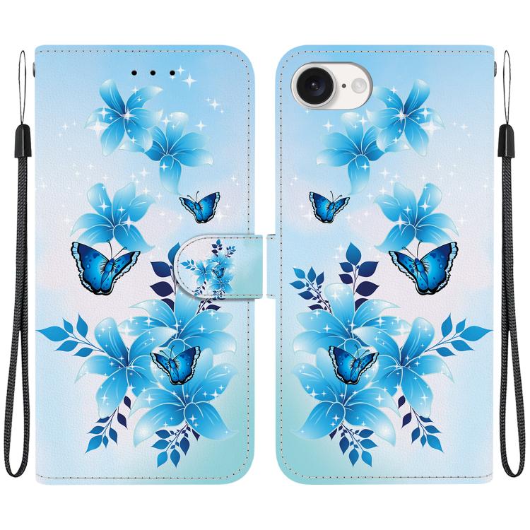 Crystal Texture Colored Drawing Leather Phone Case