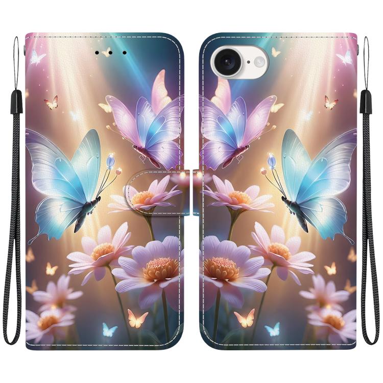 Crystal Texture Colored Drawing Leather Phone Case