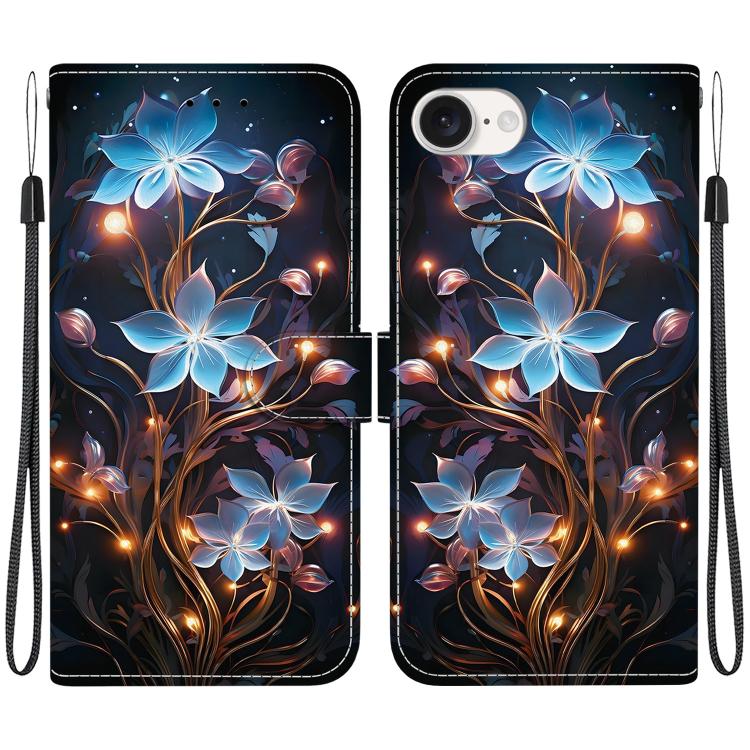 Crystal Texture Colored Drawing Leather Phone Case