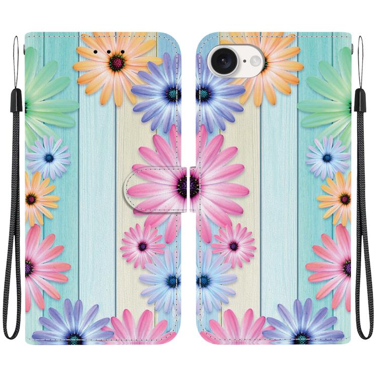 Crystal Texture Colored Drawing Leather Phone Case