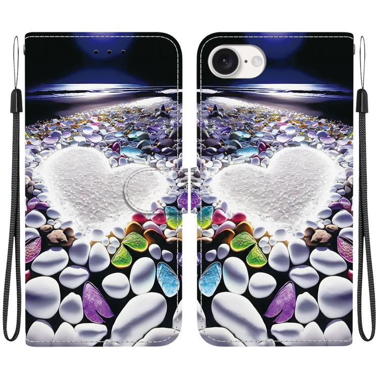 Crystal Texture Colored Drawing Leather Phone Case