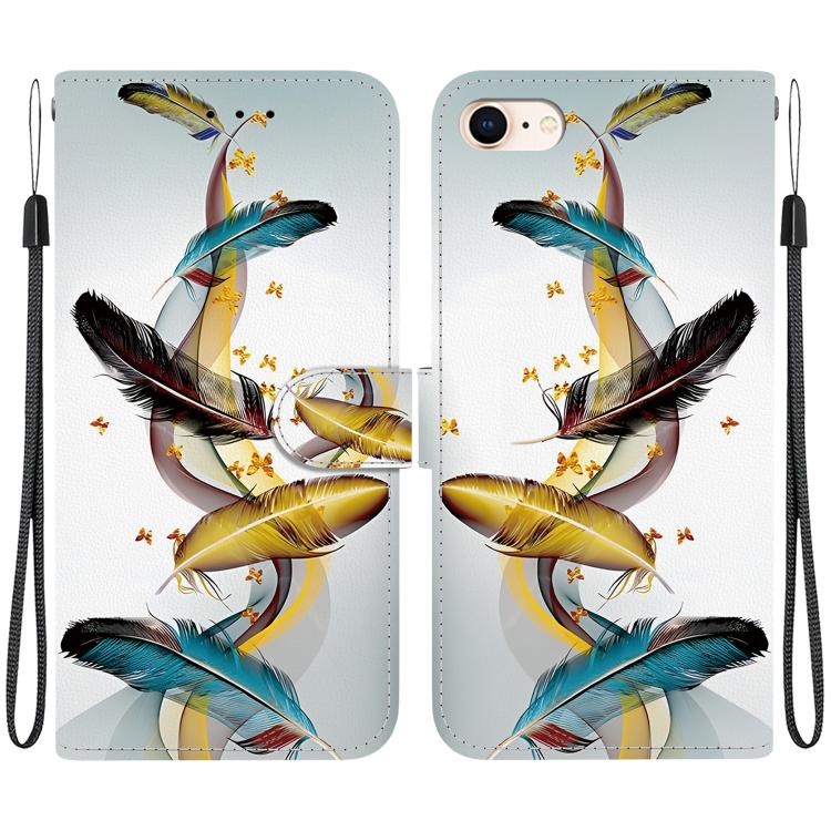 Crystal Texture Colored Drawing Leather Phone Case
