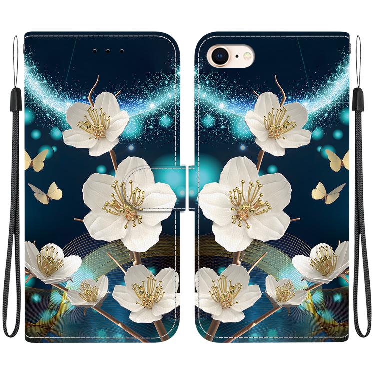 Crystal Texture Colored Drawing Leather Phone Case