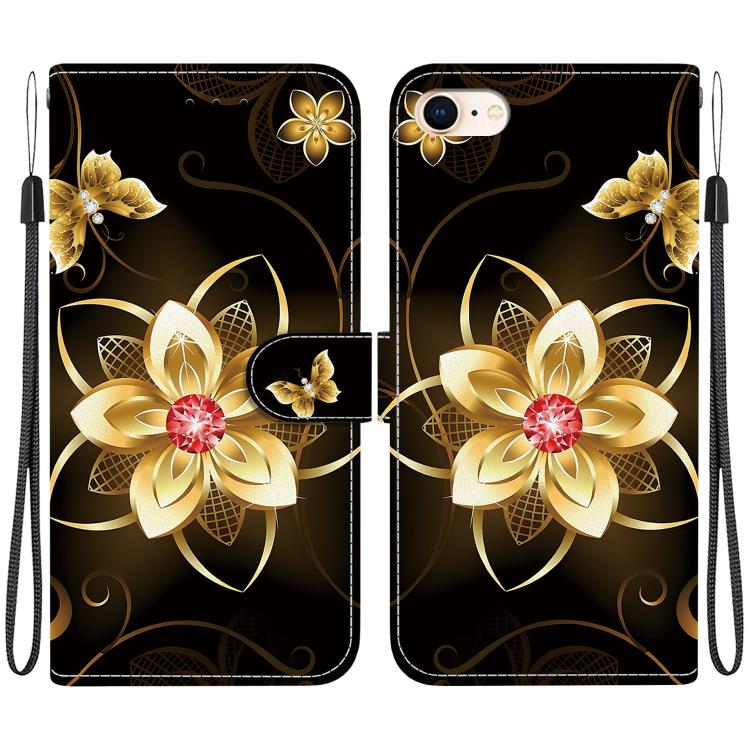 Crystal Texture Colored Drawing Leather Phone Case
