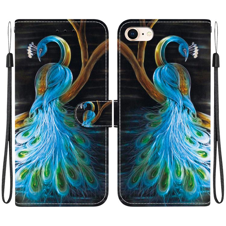 Crystal Texture Colored Drawing Leather Phone Case