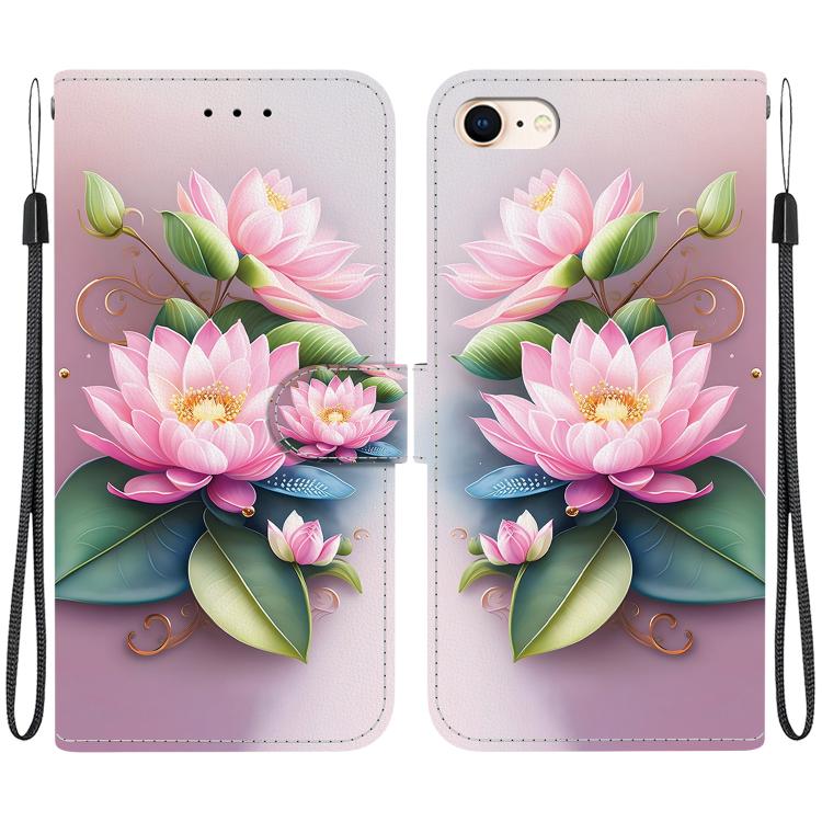 Crystal Texture Colored Drawing Leather Phone Case