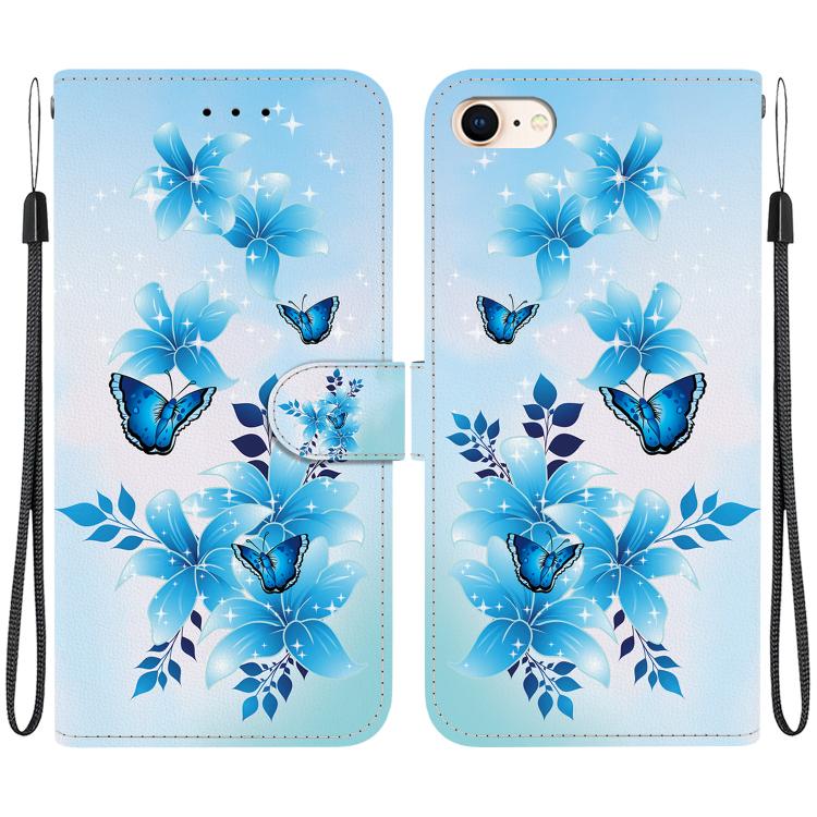 Crystal Texture Colored Drawing Leather Phone Case