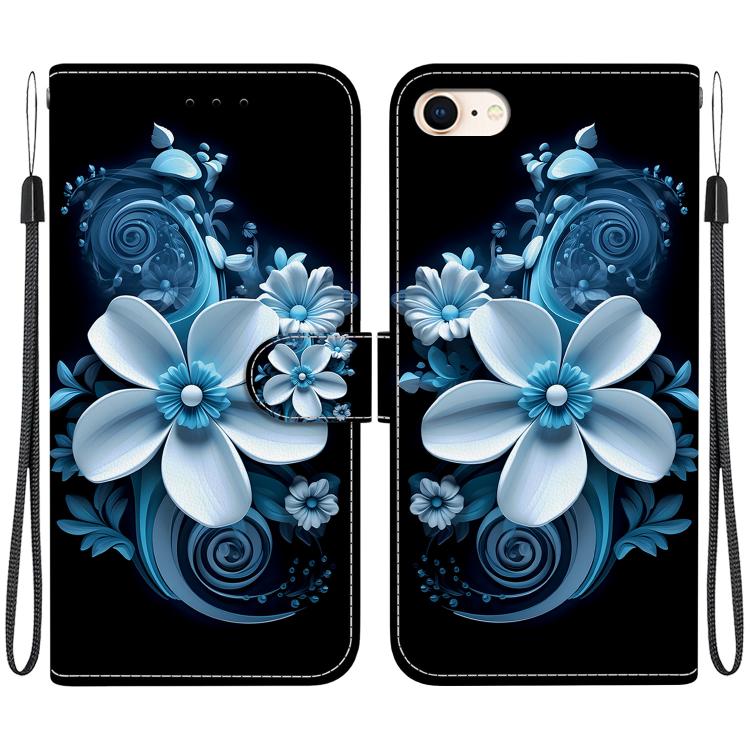 Crystal Texture Colored Drawing Leather Phone Case