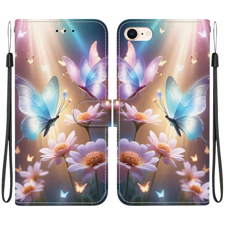 Crystal Texture Colored Drawing Leather Phone Case