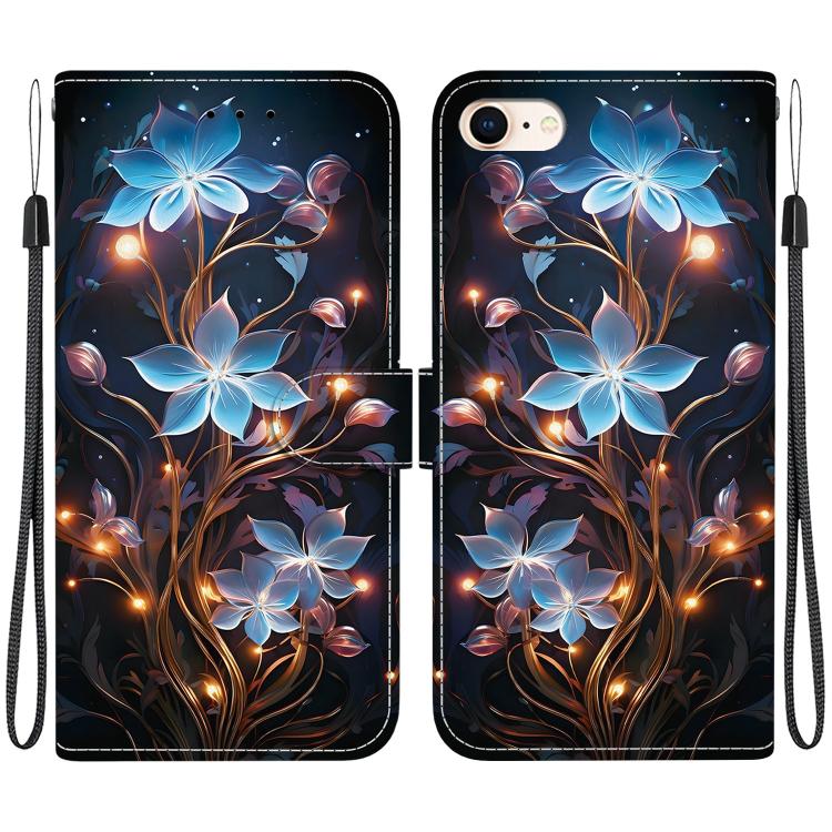 Crystal Texture Colored Drawing Leather Phone Case