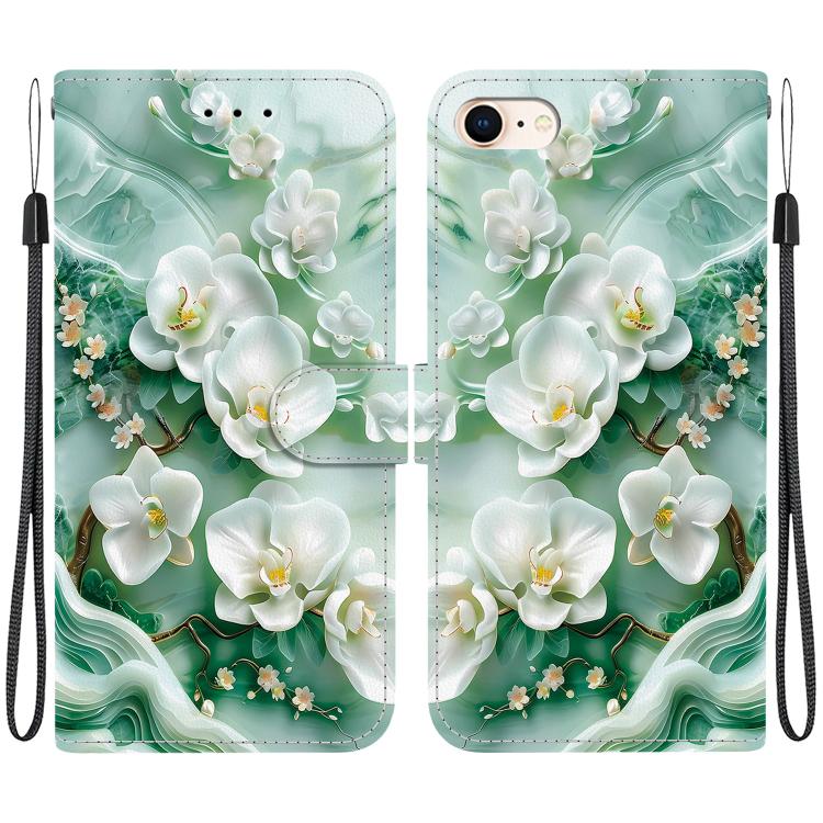 Crystal Texture Colored Drawing Leather Phone Case