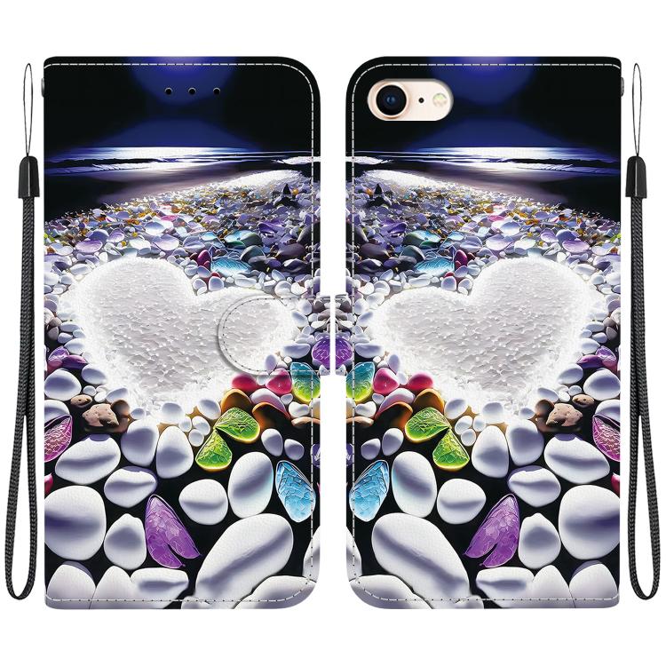Crystal Texture Colored Drawing Leather Phone Case
