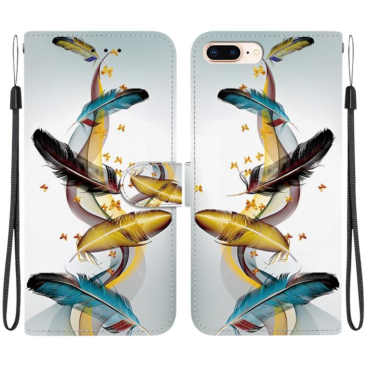 Crystal Texture Colored Drawing Leather Phone Case