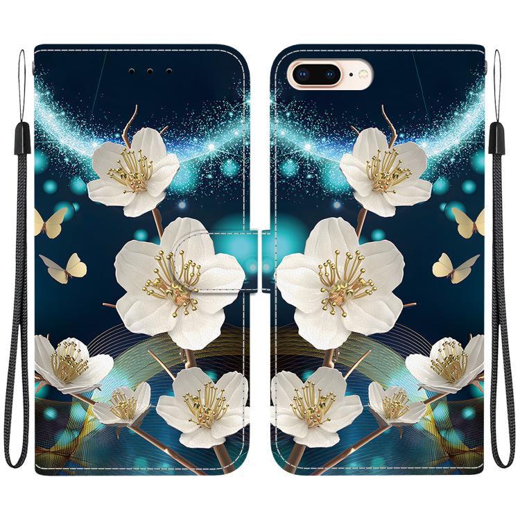 Crystal Texture Colored Drawing Leather Phone Case