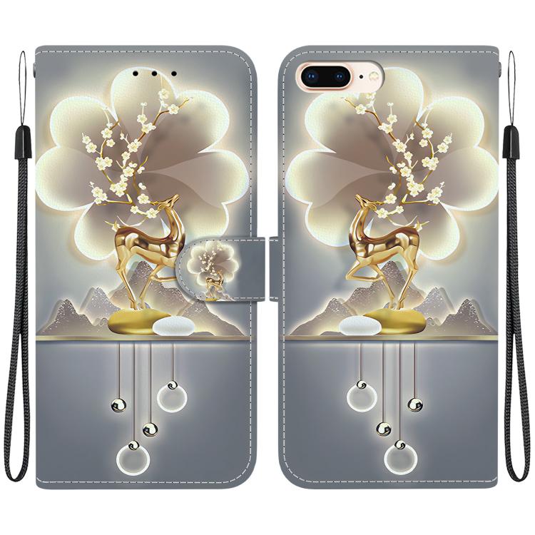 Crystal Texture Colored Drawing Leather Phone Case