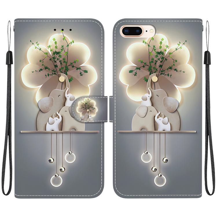 Crystal Texture Colored Drawing Leather Phone Case