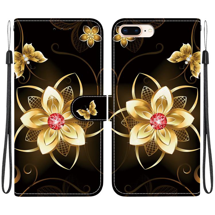 Crystal Texture Colored Drawing Leather Phone Case