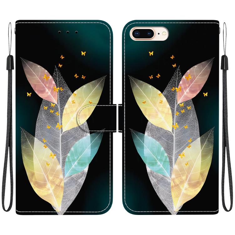 Crystal Texture Colored Drawing Leather Phone Case