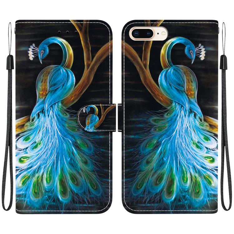 Crystal Texture Colored Drawing Leather Phone Case
