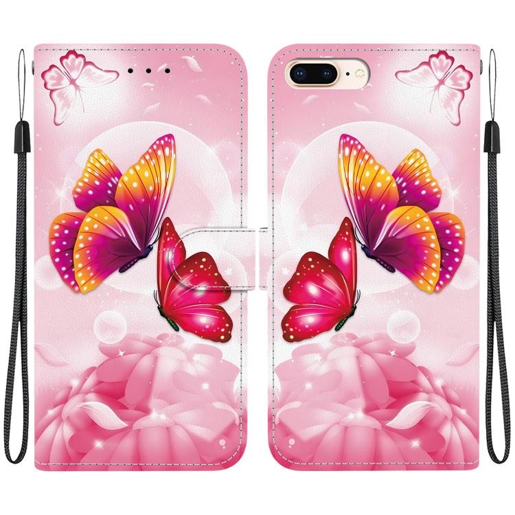 Crystal Texture Colored Drawing Leather Phone Case