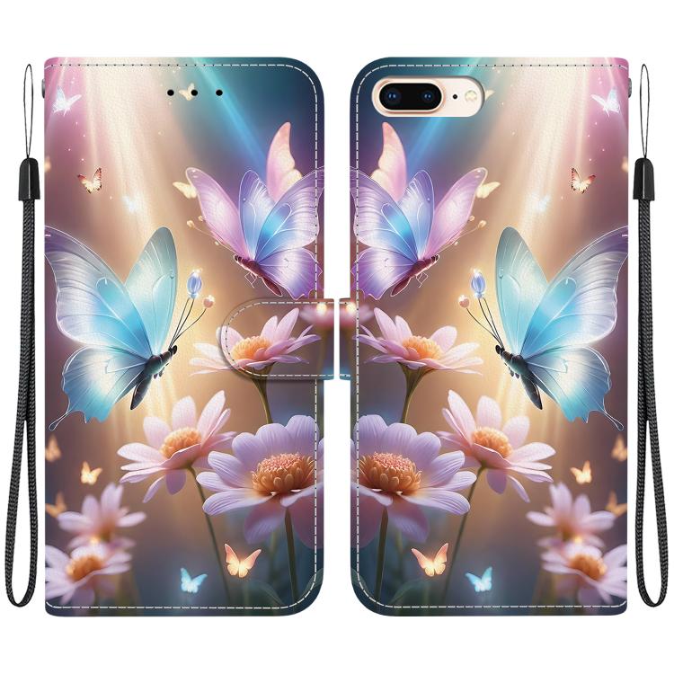 Crystal Texture Colored Drawing Leather Phone Case