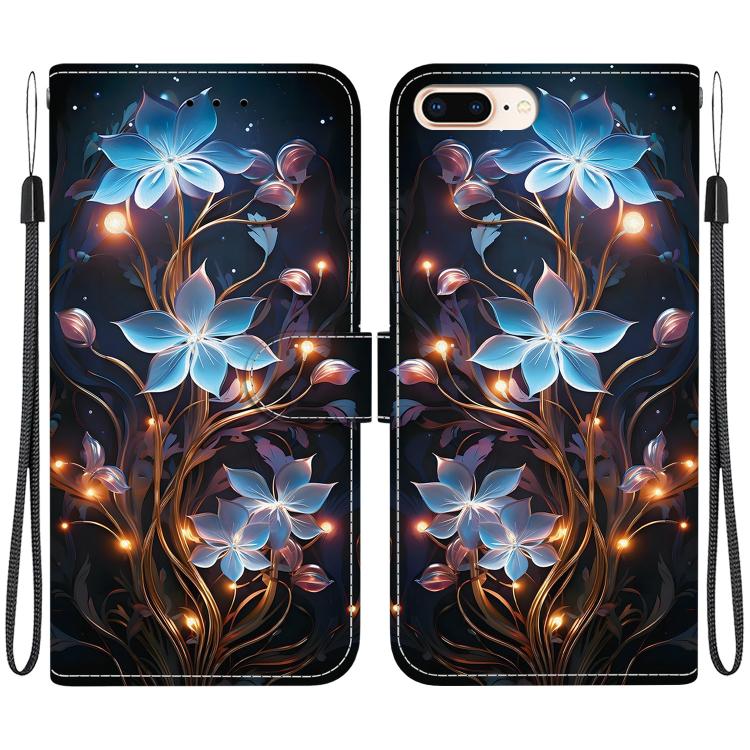 Crystal Texture Colored Drawing Leather Phone Case