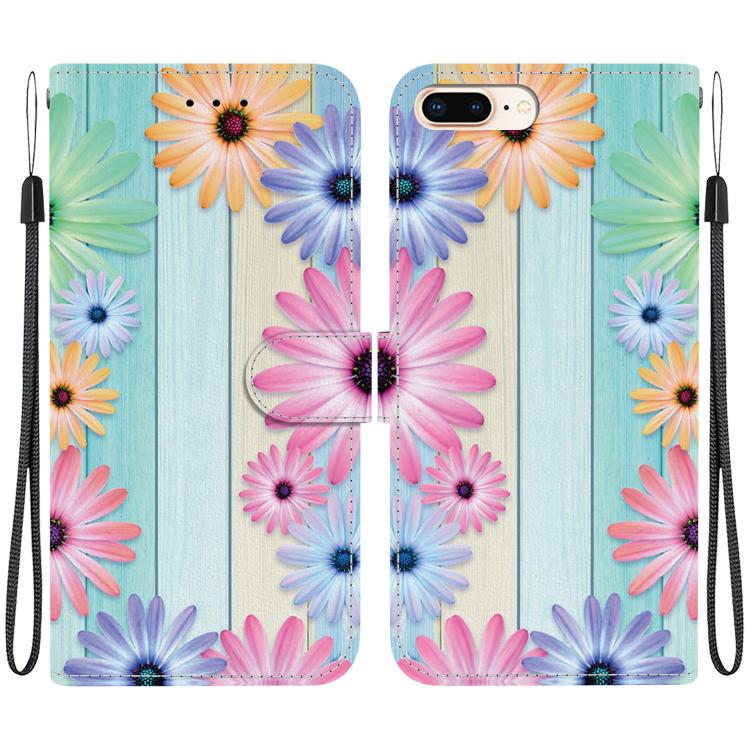 Crystal Texture Colored Drawing Leather Phone Case