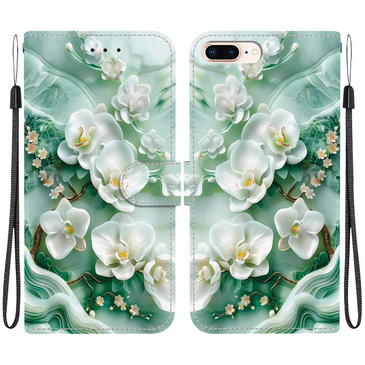 Crystal Texture Colored Drawing Leather Phone Case