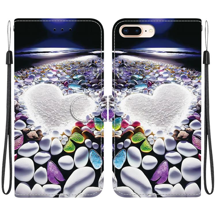 Crystal Texture Colored Drawing Leather Phone Case