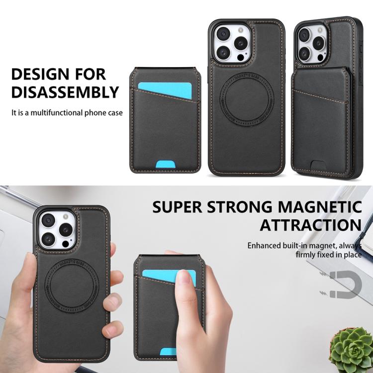 Skin Feel Detachable Card Bag Magsafe Phone Case, For iPhone 15 Pro Max, For iPhone 15 Pro, For iPhone 15 Plus, For iPhone 15