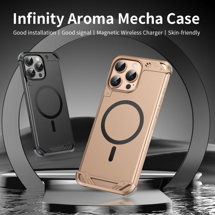 R-JUST RJ63 Frameless Aroma Mecha MagSafe Phone Case, For iPhone 16 Pro Max, For iPhone 16 Pro, For iPhone 16 Plus, For iPhone 16, For iPhone 15 Pro Max, For iPhone 15 Pro