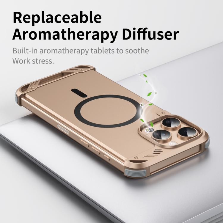 R-JUST RJ63 Frameless Aroma Mecha MagSafe Phone Case, For iPhone 15, For iPhone 14, For iPhone 14 Pro, For iPhone 14 Pro Max, For iPhone 13 Pro Max, For iPhone 13 Pro