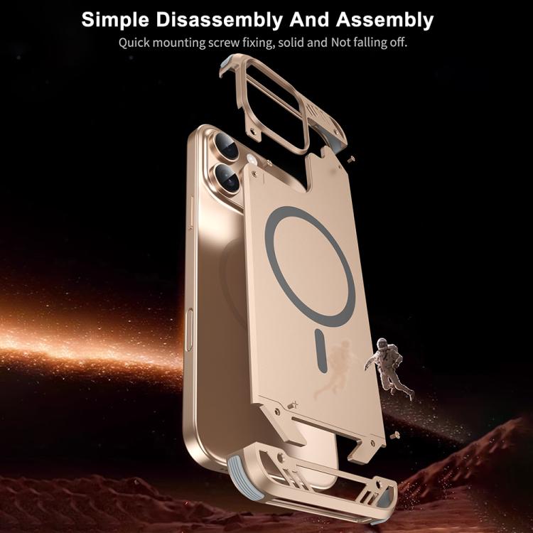 R-JUST RJ63 Frameless Aroma Mecha MagSafe Phone Case, For iPhone 15, For iPhone 14, For iPhone 14 Pro, For iPhone 14 Pro Max, For iPhone 13 Pro Max, For iPhone 13 Pro