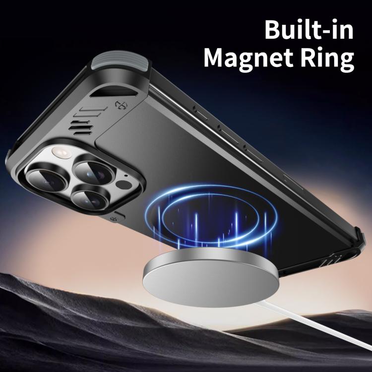 R-JUST RJ63 Frameless Aroma Mecha MagSafe Phone Case, For iPhone 16 Pro Max, For iPhone 16 Pro, For iPhone 16 Plus, For iPhone 16, For iPhone 15 Pro Max, For iPhone 15 Pro