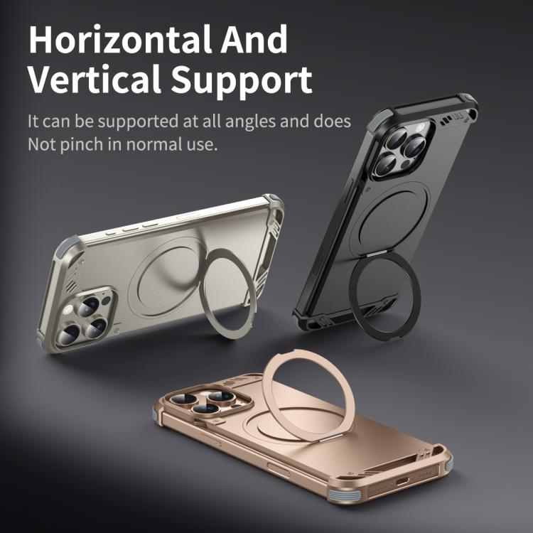 R-JUST RJ63-1 Frameless Aroma Mecha MagSafe Holder Phone Case