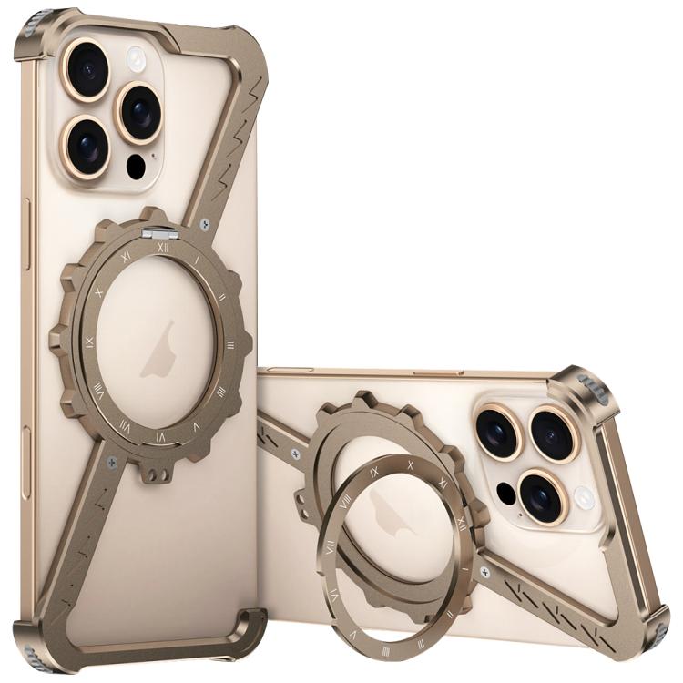 Z-shaped Frameless Metal 360 Holder MagSafe Phone Case, For iPhone 16 Pro Max, For iPhone 16 Pro, For iPhone 16 Plus, For iPhone 16, For iPhone 15 Pro Max, For iPhone 15 Pro