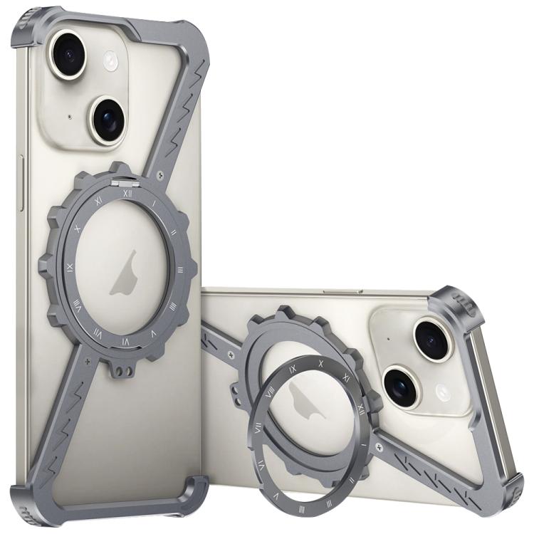 Z-shaped Frameless Metal 360 Holder MagSafe Phone Case, For iPhone 15, For iPhone 14, For iPhone 14 Pro, For iPhone 14 Pro Max, For iPhone 13 Pro Max, For iPhone 13 Pro