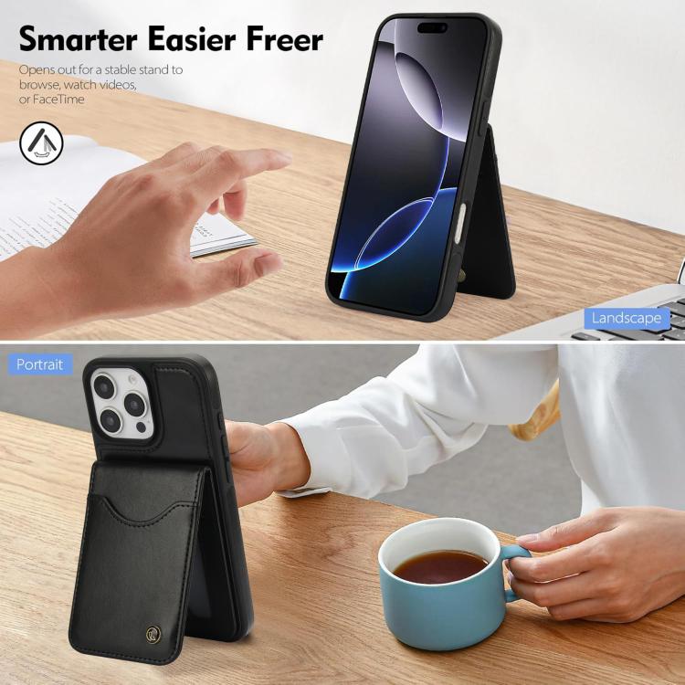 AwQuer Vertical Flip Card Bag Holder Leather Phone Case, For iPhone 16 Pro Max, For iPhone 16 Pro, For iPhone 16 Plus